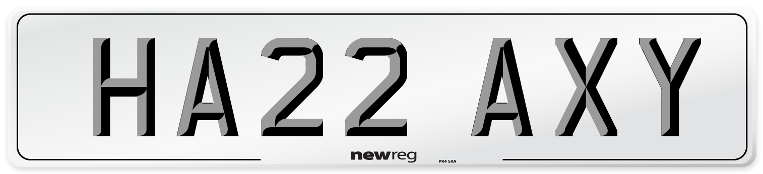 HA22 AXY Number Plate from New Reg